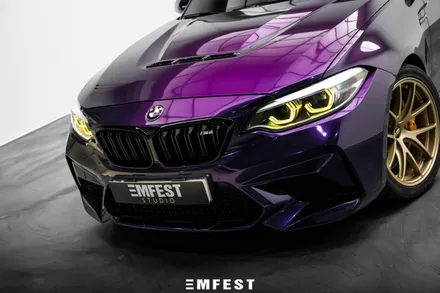 강남랩핑 BMW F87 M2컴페티션전체랩핑 이노즈텍 미드나잇퍼플로 보라돌이 만들기! / 용인시 처인구 포곡읍