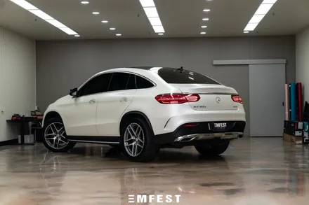 강남랩핑 벤츠 W166 GLE쿠페전체랩핑 3M2080 사틴화이트펄 / 용인시 처인구 포곡읍