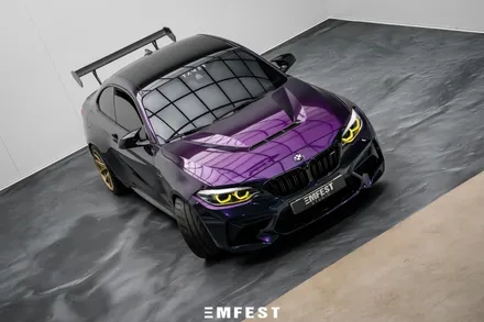 강남랩핑 BMW F87 M2컴페티션전체랩핑 이노즈텍 미드나잇퍼플로 보라돌이 만들기! / 용인시 처인구 포곡읍