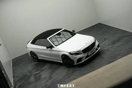 분당랩핑 벤츠 W205 C43AMG카브리올레전체랩핑 이노즈텍 메탈릭 펄화이트 / 용인시 처인구 포곡읍