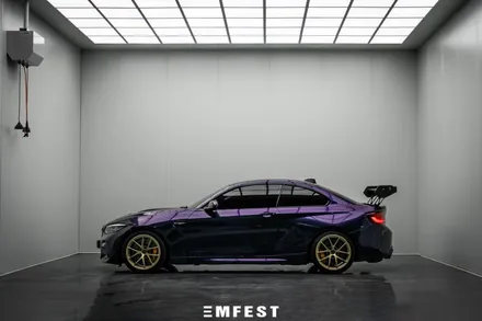 강남랩핑 BMW F87 M2컴페티션전체랩핑 이노즈텍 미드나잇퍼플로 보라돌이 만들기! / 용인시 처인구 포곡읍