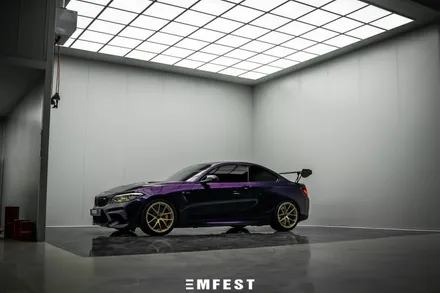 강남랩핑 BMW F87 M2컴페티션전체랩핑 이노즈텍 미드나잇퍼플로 보라돌이 만들기! / 용인시 처인구 포곡읍