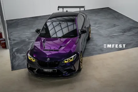 강남랩핑 BMW F87 M2컴페티션전체랩핑 이노즈텍 미드나잇퍼플로 보라돌이 만들기! / 용인시 처인구 포곡읍