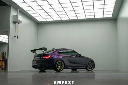 강남랩핑 BMW F87 M2컴페티션전체랩핑 이노즈텍 미드나잇퍼플로 보라돌이 만들기! / 용인시 처인구 포곡읍