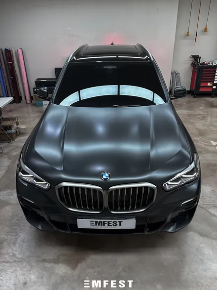 인천랩핑 BMW G05 X5전체랩핑 에이버리 사틴블랙락그레이메탈릭 시공후기 / 용인시 처인구 포곡읍