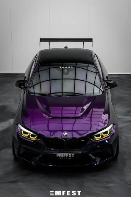 강남랩핑 BMW F87 M2컴페티션전체랩핑 이노즈텍 미드나잇퍼플로 보라돌이 만들기! / 용인시 처인구 포곡읍