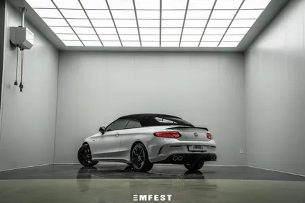 분당랩핑 벤츠 W205 C43AMG카브리올레전체랩핑 이노즈텍 메탈릭 펄화이트 / 용인시 처인구 포곡읍