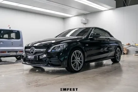 분당랩핑 벤츠 W205 C43AMG카브리올레전체랩핑 이노즈텍 메탈릭 펄화이트 / 용인시 처인구 포곡읍