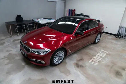 용인랩핑 BMW G30 530i전체랩핑 이노즈텍 뱀파이어레드 / 용인시 처인구 포곡읍