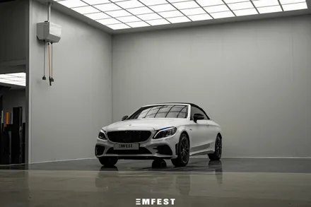 분당랩핑 벤츠 W205 C43AMG카브리올레전체랩핑 이노즈텍 메탈릭 펄화이트 / 용인시 처인구 포곡읍