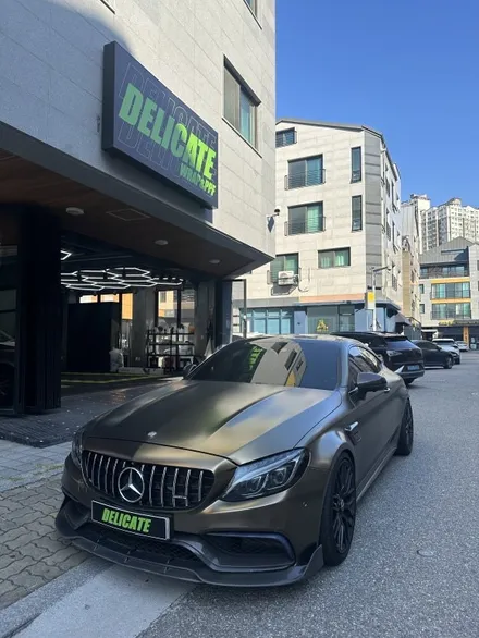 수원/광교/용인 벤츠 C63 AMG 전체 랩핑 제거 / 전체 사틴블랙 랩핑 시공 ! / 수원, 광교, 영통, 기흥, 수지, 동탄