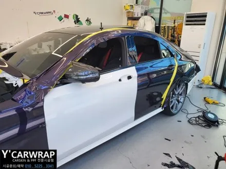 벤츠 E클래스 AMG 자동차 랩핑 비용은? :) 비닐프로그 미드나잇 퍼플 / 화성 동탄치동천로