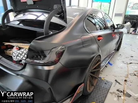 BMW M3 자동차 전체랩핑 :) 타이니봇 사틴블랙 + 트론 데칼 포인트 시공! / 화성 동탄치동천로