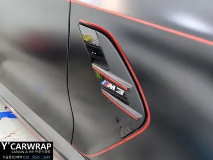 BMW M3 자동차 전체랩핑 :) 타이니봇 사틴블랙 + 트론 데칼 포인트 시공! / 화성 동탄치동천로