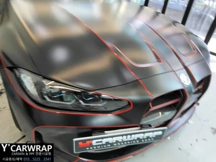 BMW M3 자동차 전체랩핑 :) 타이니봇 사틴블랙 + 트론 데칼 포인트 시공! / 화성 동탄치동천로