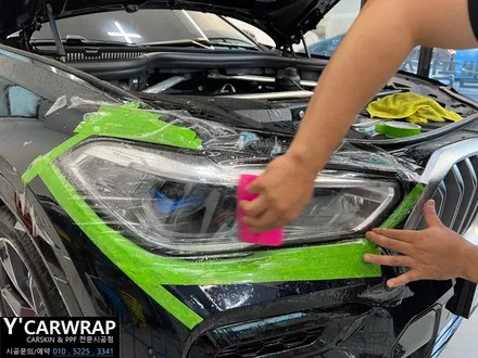 자동차 BMW X6 블랙 튜닝!:) 와이카랩 크롬죽이기 랩핑 + 헤드라이트 PPF / 화성 동탄치동천로