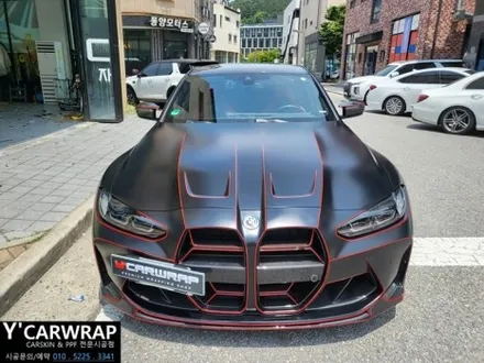 BMW M3 자동차 전체랩핑 :) 타이니봇 사틴블랙 + 트론 데칼 포인트 시공! / 화성 동탄치동천로