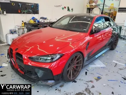 BMW M3 자동차 전체랩핑 :) 타이니봇 사틴블랙 + 트론 데칼 포인트 시공! / 화성 동탄치동천로