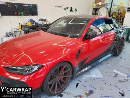 BMW M3 자동차 전체랩핑 :) 타이니봇 사틴블랙 + 트론 데칼 포인트 시공! / 화성 동탄치동천로