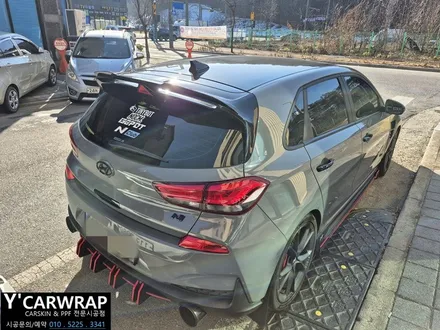 I30 N 고광택 나르도 그레이 전체 랩핑 + 커스텀 포인트 N 데칼 시공 / 화성 동탄치동천로