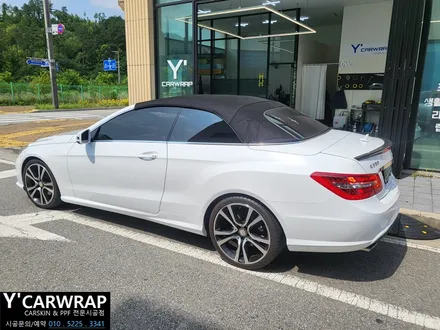 벤츠 E350 카브리올레 사고수리 전체 랩핑 재 시공 :) 깔끔한 유광 화이트 / 화성 동탄치동천로
