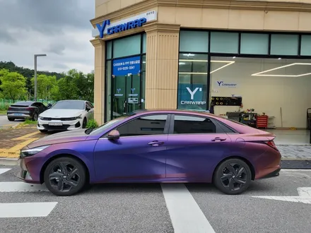 자동차 아반떼 CN7 튜닝 찾으세요? 자동차 전체 랩핑:) 에이버리 사틴 롤링 썬더 카멜레온 필름! / 화성 동탄치동천로