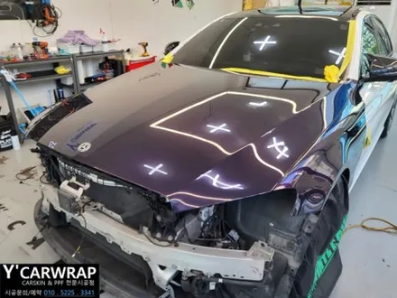벤츠 E클래스 AMG 자동차 랩핑 비용은? :) 비닐프로그 미드나잇 퍼플 / 화성 동탄치동천로