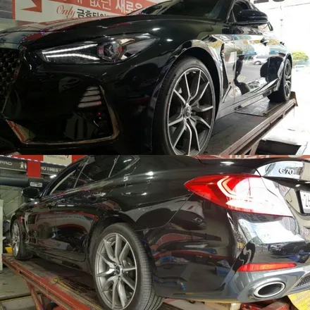 [휠제이] 제네시스 G70 19인치 휠복원 및 휠교체(G70 신형 19my 19인치 순정휠 다크스퍼터링, 고스트크롬) / 대전 중구 문화동