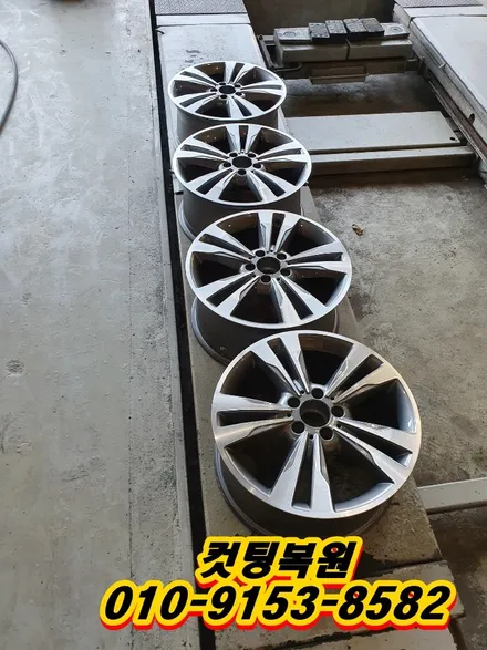 벤츠E300 컷팅복원 한국 벤투스S 타이어교환[림라인손상][휠수리복원] / 인천 서구 금곡동