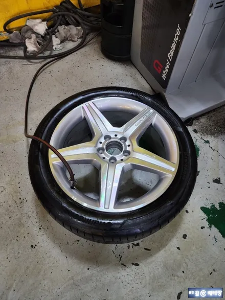 벤츠 S350 커팅 복원 & 중고 타이어 교환 [휠타이어][휠복원잘하는곳] / 인천 서구 금곡동