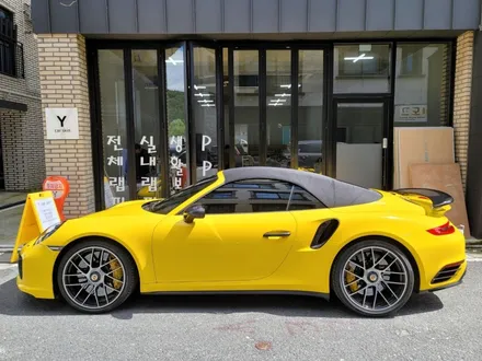 포르쉐 911터보s 옐로우 유광 대전전체랩핑 porsche 911 turbo s / 대전 도안동