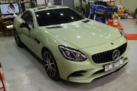 벤츠 SLC 43AMG 전체랩핑 ( 비닐프로그 피스타치오 그린 ) / 대전 도안동