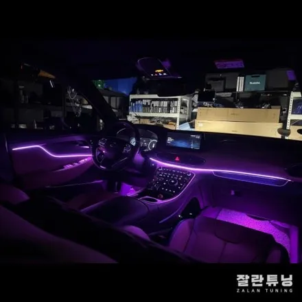 평택안성 더뉴싼타페엠비언트 싼타페TM 페이스리프트 실내 무드등 시공 잘란튜닝 / 경기 안성