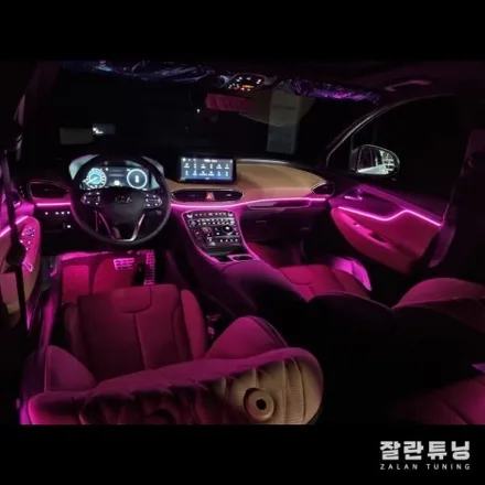 더뉴싼타페TM엠비언트 깔끔하고 스포티하게 실내튜닝 차분한 단색과 알록달록 무빙을 한번에 평택안성 잘란튜닝 / 경기 안성