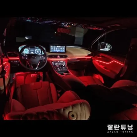 더뉴싼타페TM엠비언트 깔끔하고 스포티하게 실내튜닝 차분한 단색과 알록달록 무빙을 한번에 평택안성 잘란튜닝 / 경기 안성