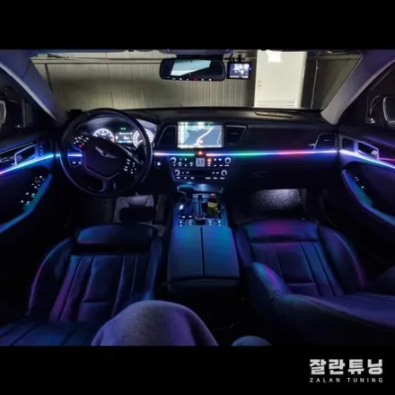 제네시스DH G80 엠비언트 실내인테리어 조명이 빠지면 섭하지 엠비언트 하나면 끝!! 평택안성 잘란튜닝 / 경기 안성
