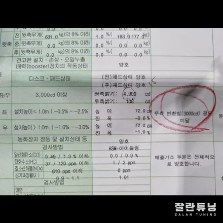 SM5플레티넘 반사판교체로 광도검사 부적합 라이트 수리 / 경기 안성