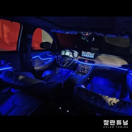 더뉴싼타페TM엠비언트 깔끔하고 스포티하게 실내튜닝 차분한 단색과 알록달록 무빙을 한번에 평택안성 잘란튜닝 / 경기 안성
