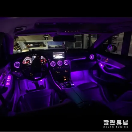 벤츠 C클래스 W205 엠비언트 광량업에 송풍구까지 평택안성 잘란튜닝에서 실내튜닝 한방에 해결 / 경기 안성