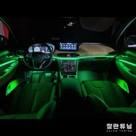 더뉴싼타페TM엠비언트 깔끔하고 스포티하게 실내튜닝 차분한 단색과 알록달록 무빙을 한번에 평택안성 잘란튜닝 / 경기 안성