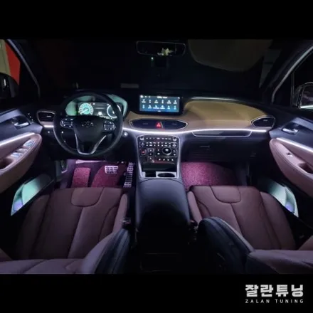 더뉴싼타페TM엠비언트 깔끔하고 스포티하게 실내튜닝 차분한 단색과 알록달록 무빙을 한번에 평택안성 잘란튜닝 / 경기 안성