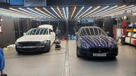 김포 랩핑 전문점 제노사이드 벤츠 W218 CLS250 CDI 3M2080 유광화이트골드스파클 전체랩핑 / 크롬죽이기 / 휠스크레치복원도색 / 김포시 장기동