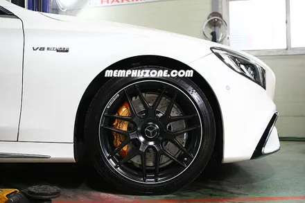 [벤츠] AMG S63 쿠페 캘리퍼도색 - 세라믹 오렌지 - 일산멤피스존 - 서울 경기 일산 파주 브레이크 캘리퍼도색 잘하는곳 비용 신형개조 컨버젼 / 파주 운정로