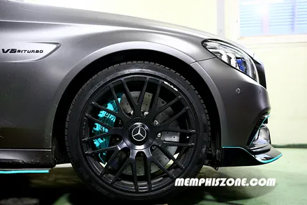 [벤츠] AMG C63 우레탄 캘리퍼도색 - 커스텀 민트(개인맞춤컬러) - 일산멤피스존 - 서울 경기 일산 파주 브레이크 캘리퍼도색 드레스업 튜닝 복원 잘하는곳 / 파주 운정로
