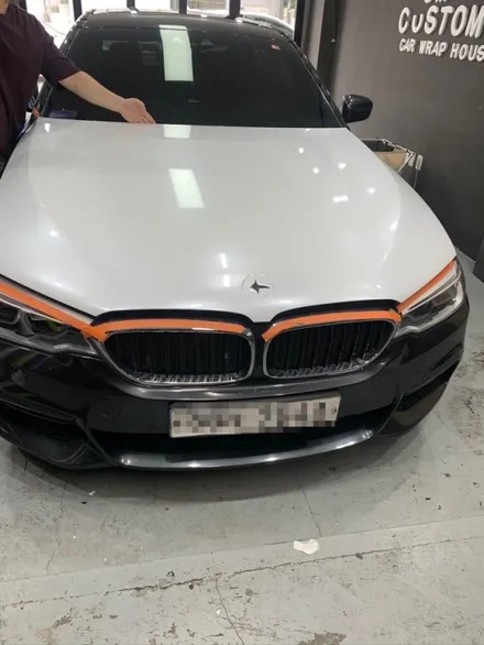 BMW 5시리즈 전체랩핑 카빈스 / 펄 화이트 / 중랑구 랩핑 / 구리시 갈매동