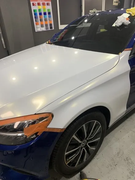 벤츠 C클래스 C250D 화이트펄 전체랩핑 시공기 / 구리시 갈매동