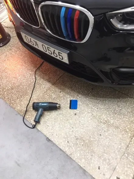 제이엠커스텀) BMW X1 부분랩핑 (프론트 디퓨저+리어디퓨저) 블랙유광작업 / 구리시 갈매동