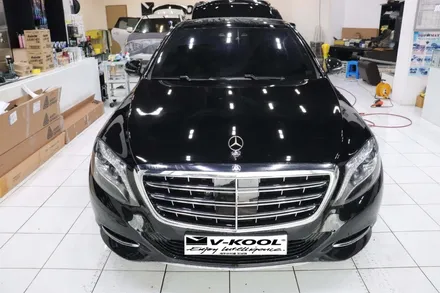 벤츠S600 마이바흐 사틴화이트알루미늄으로 투톤 랩핑! / 제주 도남동
