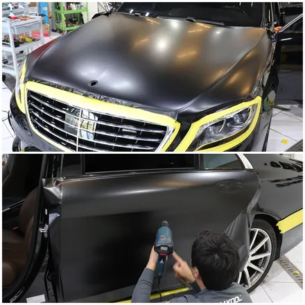 제주전체랩핑 벤츠 S63AMG 3M1080 사틴블랙!! / 제주 도남동