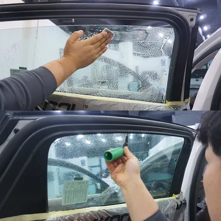 제주썬팅 잘하는곳 추천받아 입고된 올뉴말리부 브이쿨K로 FULL썬팅 / 제주 도남동